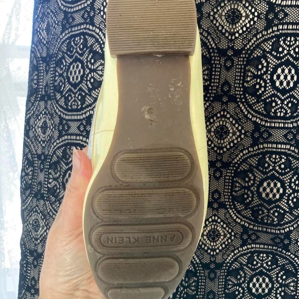 Anne Klein Yellow Flats with Classic Moccasin Design and gold emblem 6 - Picture 6 of 7